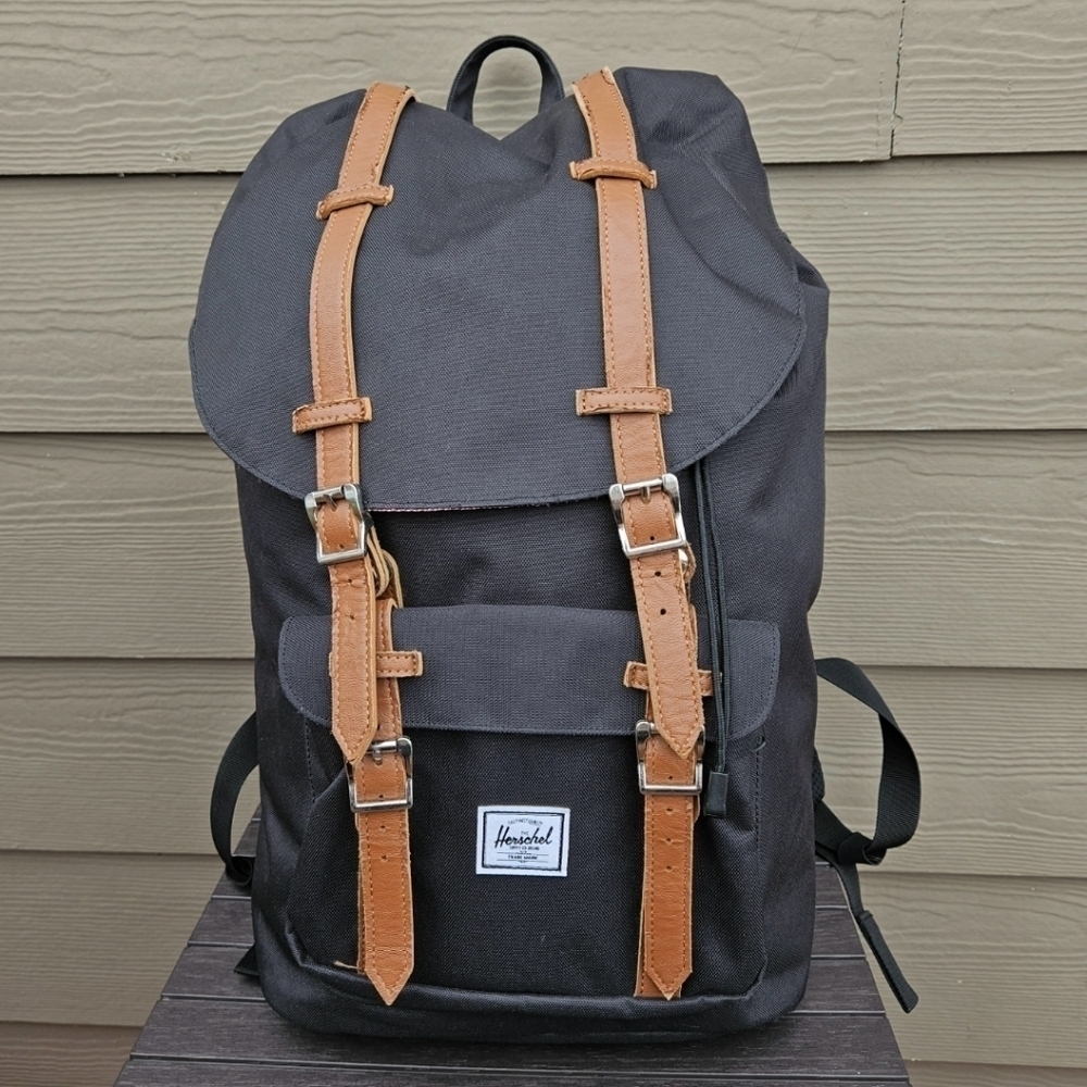 Herschel Little America Backpack Mid-Volume 21L Black Striped Laptop Bag Pack